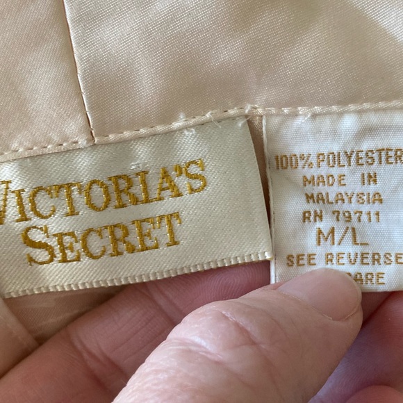 Vintage Victorias Secret Gold Label Jacquard Satin Sleep Shirt Gown M/L - Picture 8 of 8